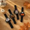 Assorted Pattern Slap Bands Stuffed Halloween Bracelets for Kids, Plush Pumpkin Ghost Skull Cute Wrist Velvet Wristband Party Favors Band with Sequin
