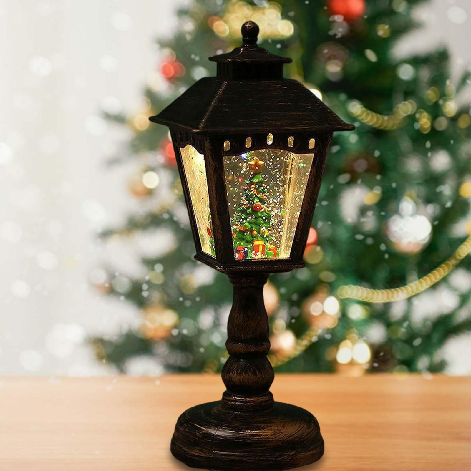 

Mini Christmas Lantern with Music Ornament Gifts Nightlight Room Figurine Night Lamp for Party Holiday Home Christmas Bedroom