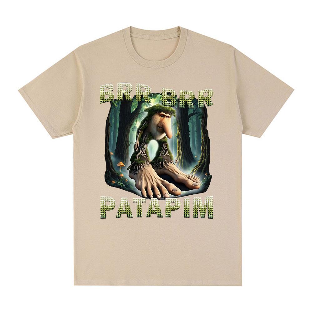Brr Brr Patapim T Shirt Funny Italian Brainrot Humor Meme T-shirts Men Women Clothing Fashion Style T Shirts Cotton T Shirt Tops