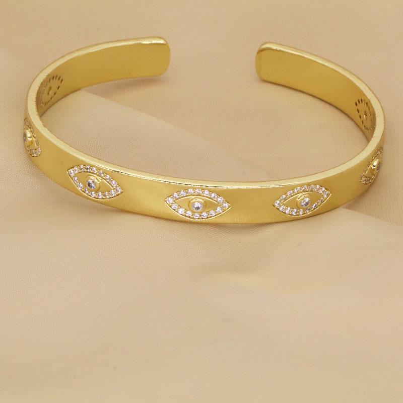 

Европейский и американский циркон, браслет-манжета с открытым концом «Глаз дьявола» - Женский нишевый браслет высокого класса от сглаза