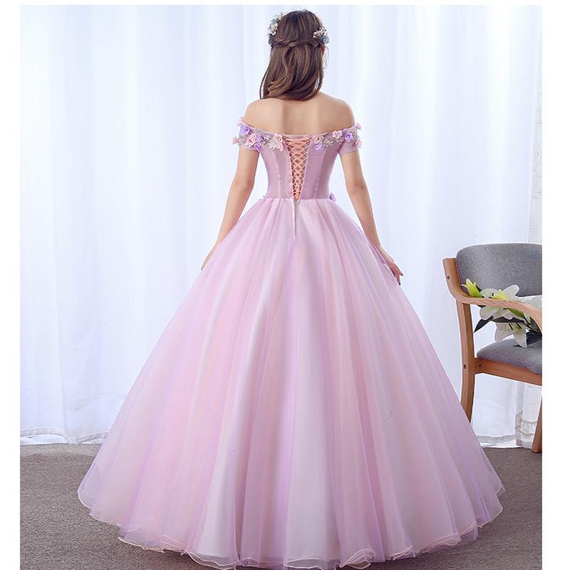 საქორწილო კაბა ელეგანტური ქალების აპლიკაციური მაქმანებიანი ბადისებრი მყარი ფერის დიდი სვინგის გრძელი კაბა