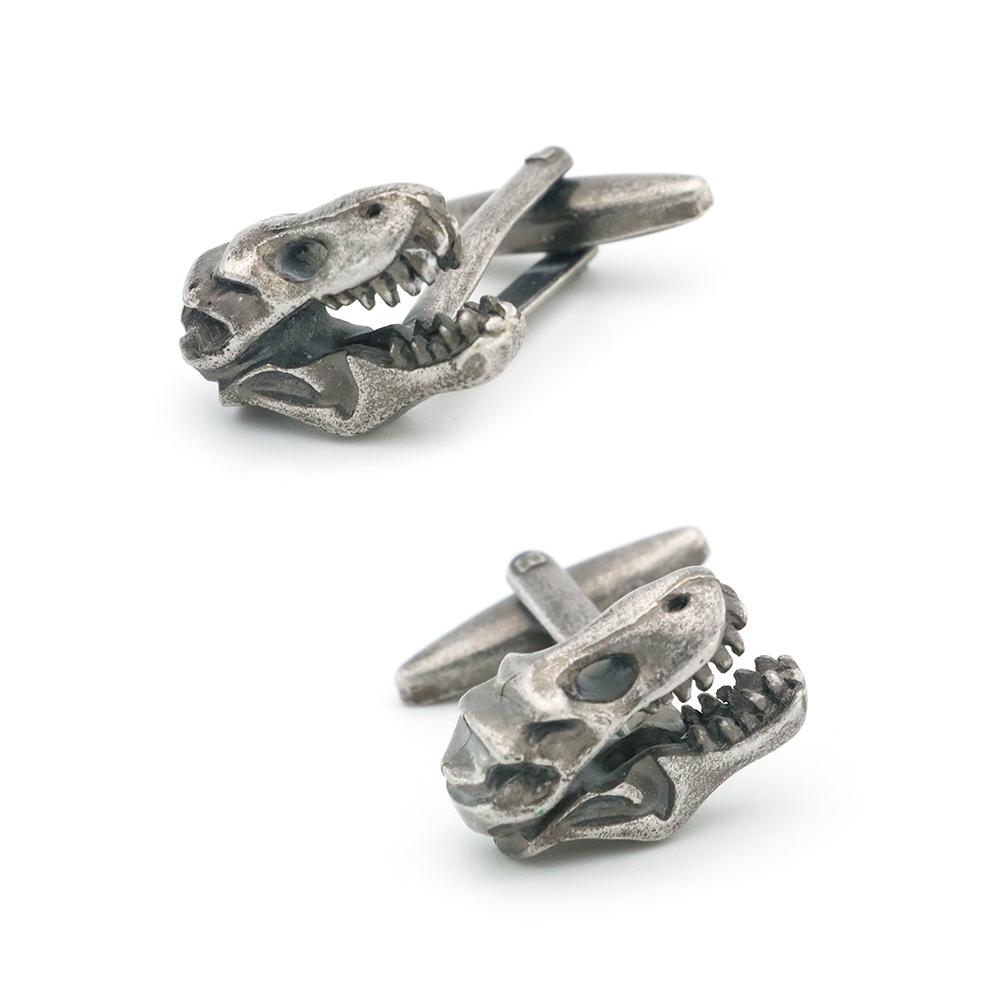 Men'S Dinosaur Skull Cufflinks Novelty Animal Head Design Vintage Color Brass Cuff Links Wholesaleretail