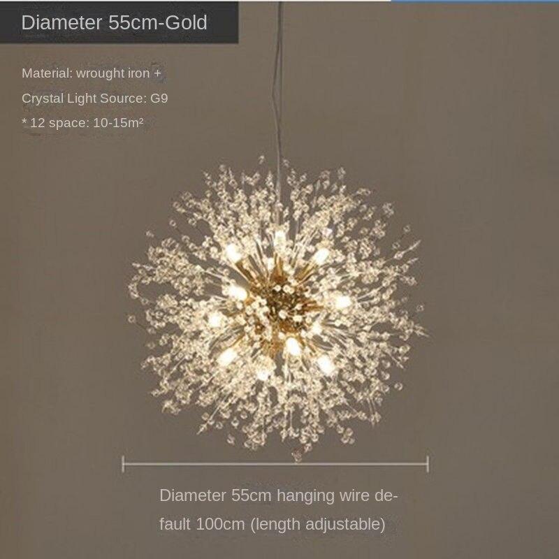 Modern Crystal Dandelion Chandelier Lighting Pendant Lamp For Living Room Dining Room Home Decoration