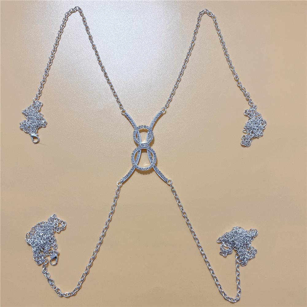 

Luxury Curved Rhinestone Round Chest Rest, Stylish Sparkling Crystal Sexy Breast Chain Body Chain