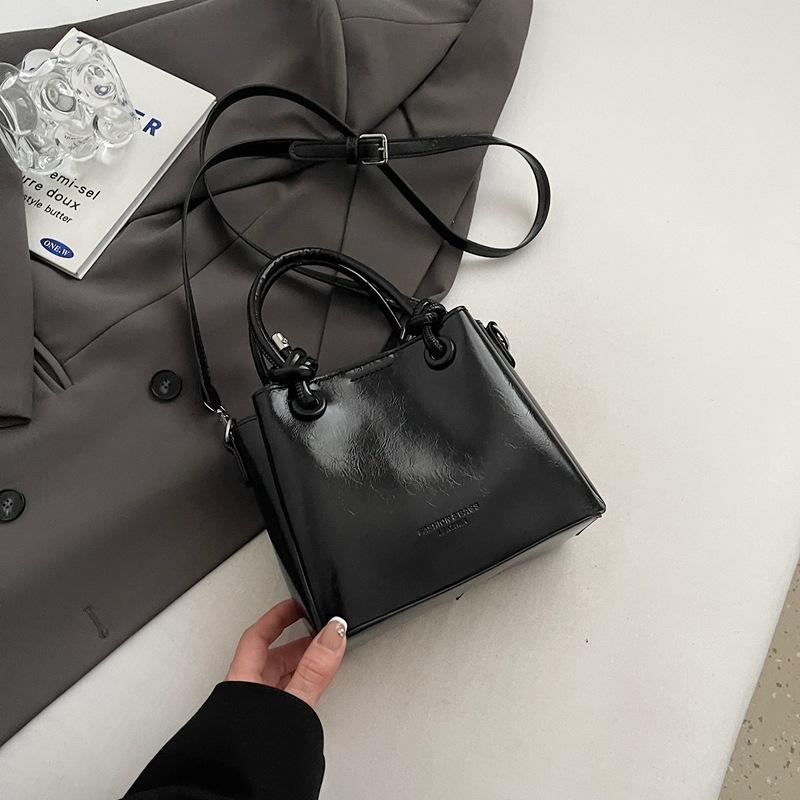 Продвинутые Масляно-восковые Кожаные ПУ Женские Сумки на Плечо Милые Универсальные Женские Сумки-Почтальоны Простые Однотонные Женские Сумки-Ведра