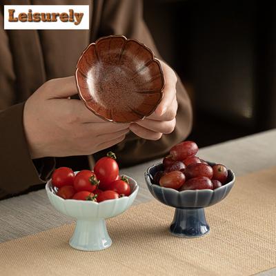 Breeze High Foot Fruit Dishes Ancient Pastry Plate Dessert Candy Dish Fruit Snack Plate Plates For Food Accessories Ornaments