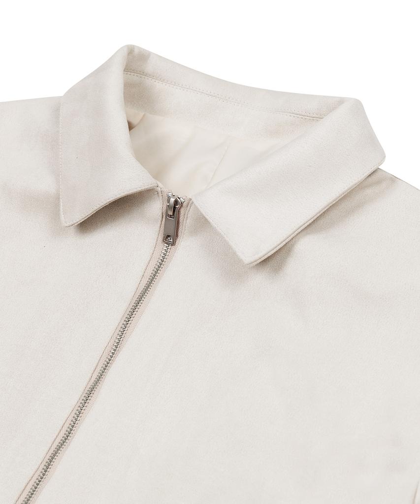 Ironyporno Whiteline 86-Iro134 Semi-Dart Stadium Suede Jacket Ivory