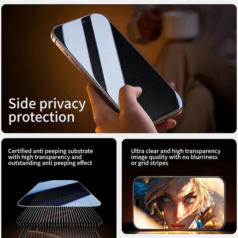 360° Privacy / Matte Privacy Tempered Glass Screen Protector Film For iPhone Air 18 17 16 15 14 13 12 Pro Max 16 15 14 Plus
