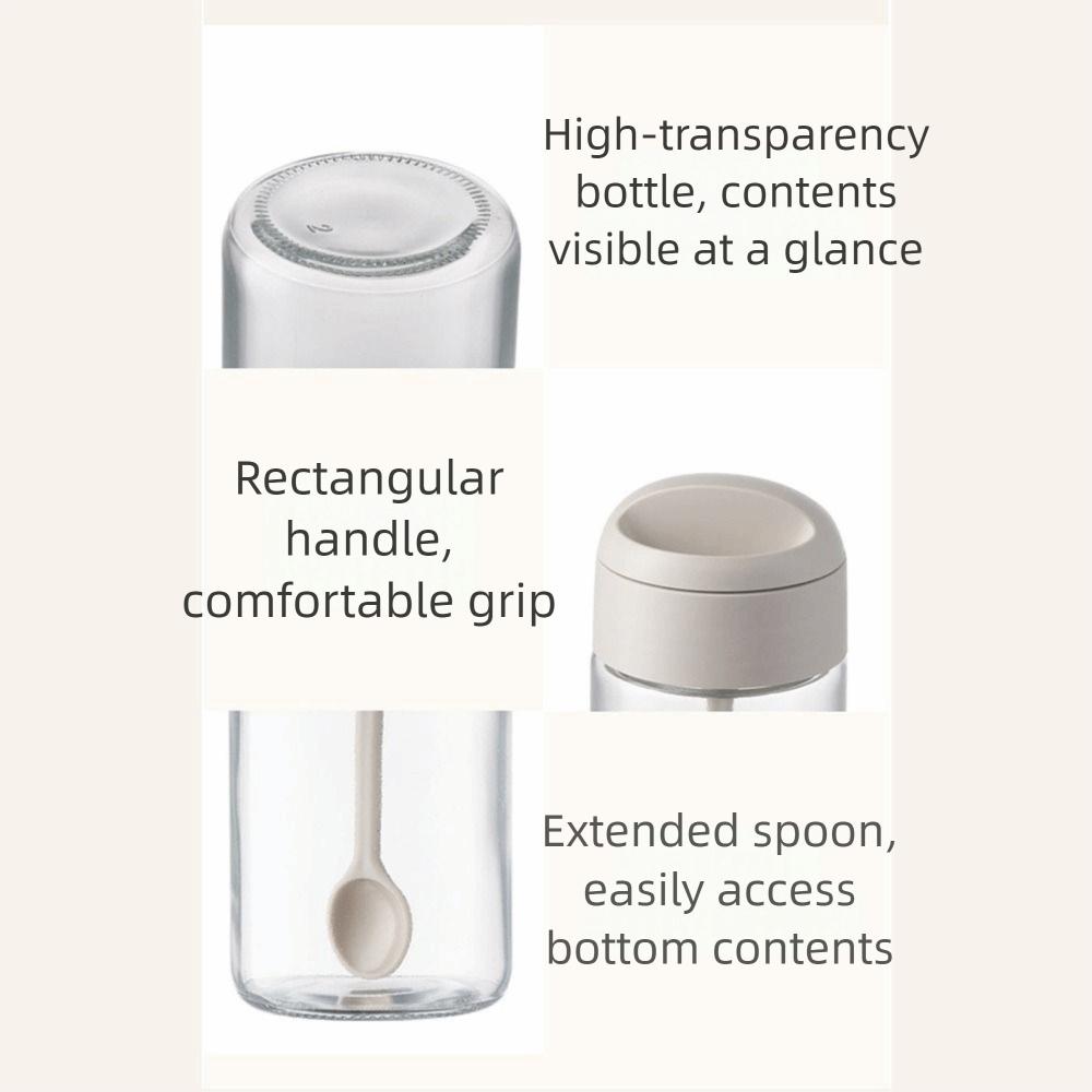 4Pcs Sealed Glass Seasoning Jar Moisture-proof Spice Bottle Salt Storage Container  Restaurant