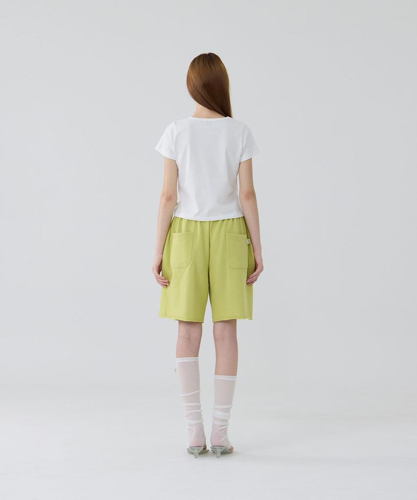 Une Logo Stitch Bermuda Sweatpants_Lime