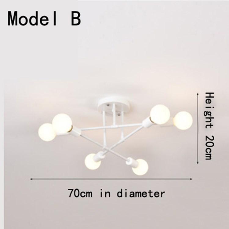 

Nordic Ceiling Light Lamp Holder Living Room Bedroom Decorative Light Chandelier White