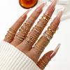 30Pcs/Set Boho Gold Color Wave Star Rings Set For Women Vintage Geometric Rhinestone Finger Rings Female Trendy Jewelry Gift