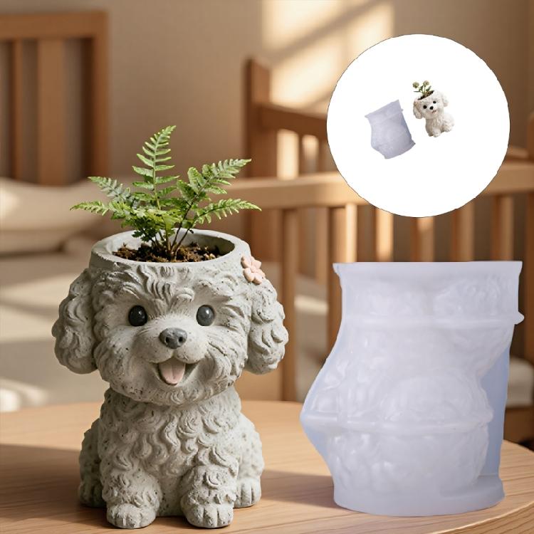 Easy Demold Silicone Mould for Handmade Succulent Planter Creative Dog Flower Pots Making Mold Jewelry Making Tool