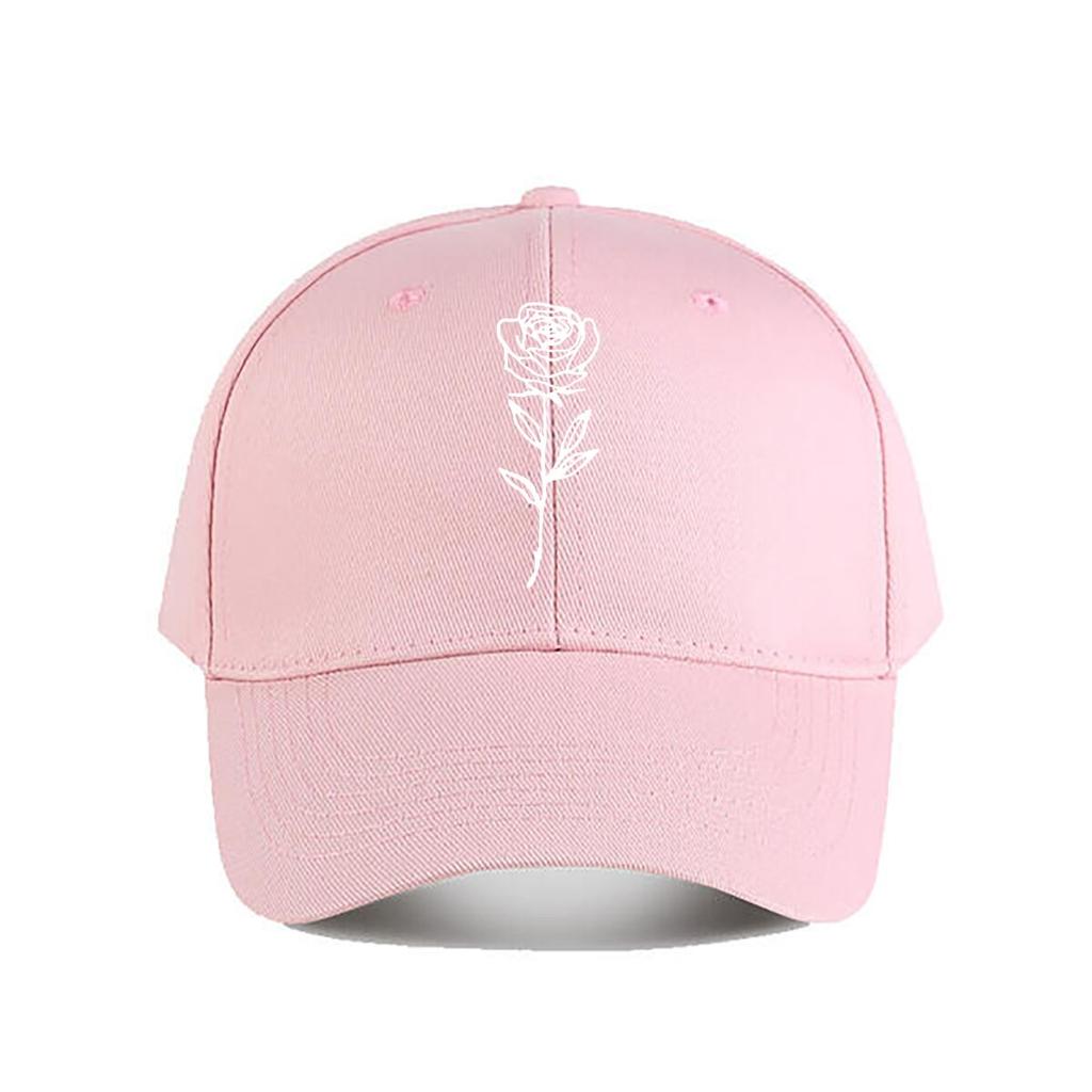Minimalist Line Art Rose Vinyl Decal Baseball Cap Fashion Unisex Sunhat Womens Outdoor Sports Snapback Cap