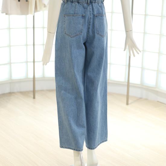 V252PSA946 Waistband Wide Denim Pants