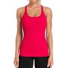 CHARMLEAKS Ribbed Workout Tank Tops for Women with Built In Bra Tight Racerback Scoop Neck Athletic Top