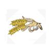 Goldfarbene Ährenbrosche für Damen Imitation Perle Kristall Damen Luxusbroschen Herbstmode Metallnadeln für Kleidung