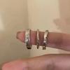 1/3 Pièces Anneaux Simples Vintage Ouverture Anneau de Doigt Réglable Pour Femmes Filles Élégant Luxe Polyvalent Ensemble d'Anneaux Bijoux Cadeaux