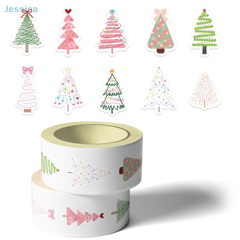 500Pcs/Roll Christmas Tree Decorative Stickers Christmas Gift Wrapping Label Sticker Reward Stickers Scrapbook Decals