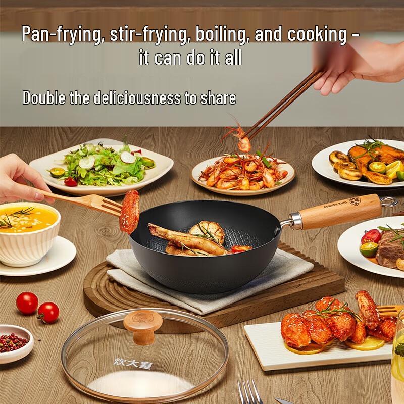 COOKER KING Meow Meow 24cm Small Cast Iron Flat Bottom Pot