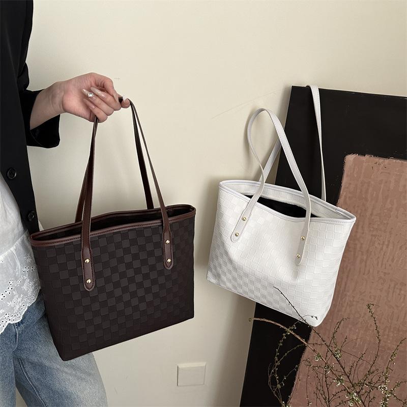 Large-capacity Premium Bag Women's 2025 New Versatile Premium Texture Shoulder Bag Diamond Tote Bag