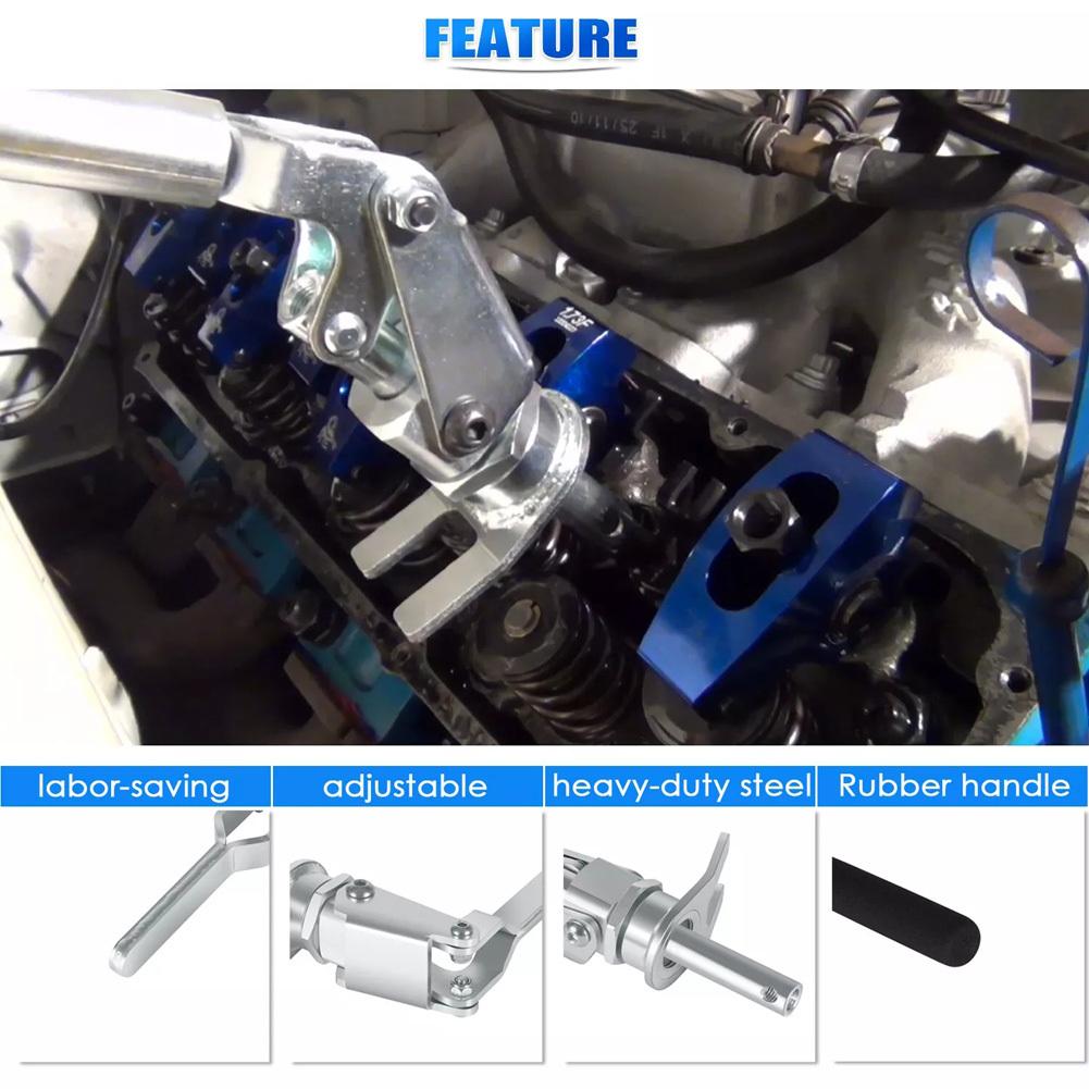 66784 Stud Mount Valve Spring Compressor Remove And Install Valve Spring Tool With Ergonomic Handle For 3/8" 7/16" Rocker Studs