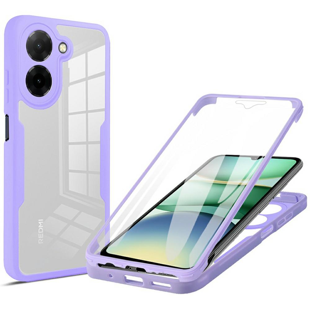 Pro Xiaomi Redmi A5 4G (171,7 mm)/Pouzdro Poco C71 4G Akryl+TPU Průhledný Kryt na Telefon s PET Fólií na Obrazovku