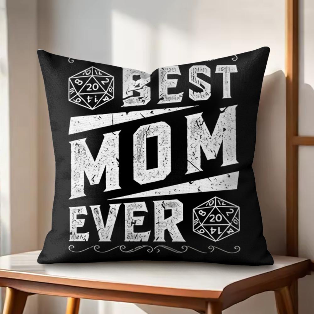 Best Mom Ever Cushion Cover Natural Linen Organic Fabric DoubleSided Printing Couch Pillow Covers Home Decor