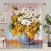 Print Curtains Piece Polyester Set Bedroom Living Room Study Window Treatment Curtain Made Of Washable Great Ready