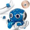 Original Charmscopper Blue Ocean Element Octopus Beads Fit Charms Platabracelets For Women Jewelry Making Fine Gifts