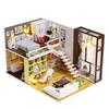 Wood Craft Miniature Dollhouse Kit Simple Style Doll House Assembly Models Toy Gift