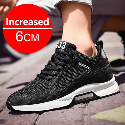 Fashion Men's Summer 6cm Height Increase Breathable Soft Mesh Casual Sneakers Lightweight Comfortable Elevator Shoes Outdoor Lift Sports