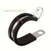 52pcs Durable Metal Cable Clamp Set, 6 Sizes, 30 Degree Elbow, Round Hose Fitting, Stainless Steel with Rubber Pad Tube Clamps for Secure Grip