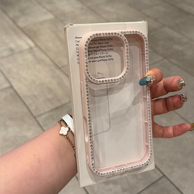 Luxury Transparent Diamond Jewelled Phone Case For iPhone 17 16 15 14 13 12 11 Pro Max Plus Air Glitter Bumper Back Cases Cover