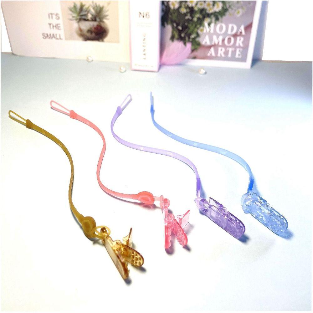 

BPA Free Pacifier Holder Clip Silicone Teething Soother Strap Baby Pacifier Chain Children transparent heart