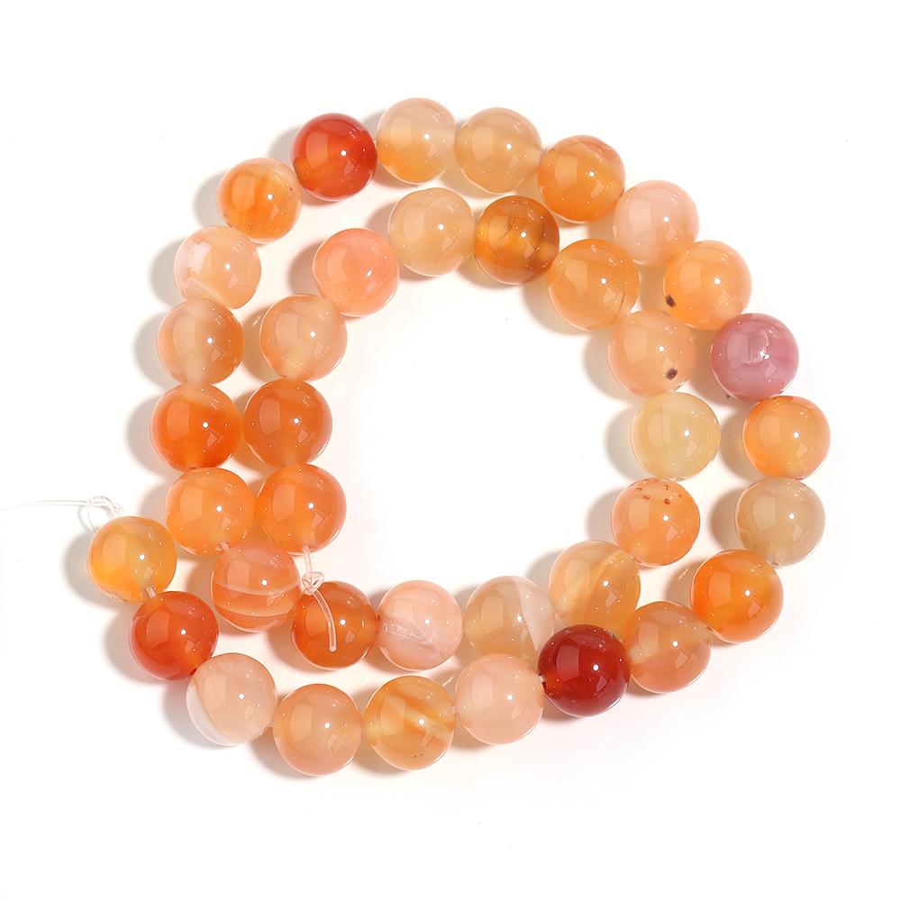 4 6 8 10 12mm Natural Red Agate Stone Beads Round Loose Gemstone Beads for Jewelry Making DIY Bracelets Necklace Accessories