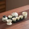 Ru Kiln Tea Set 1011 New Household Ru Kiln Kung Fu Tea Cup Anti-scalding Teapot Tea Tray A complete set of gift boxes