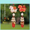 Traditional Resin Car Mirror Ornament With Tassel For Vehicle Interior Decor Gift