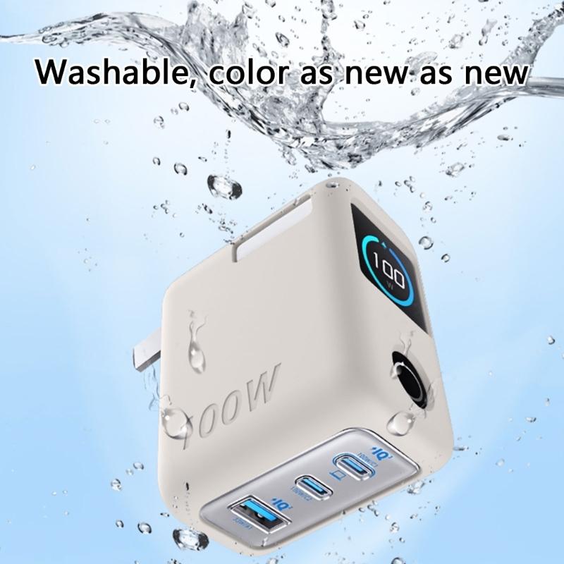 AntiScratch Protectors Case For 100W Power Adapters Transparents Screen Guard Flexible Silicone Material Quick Access Port