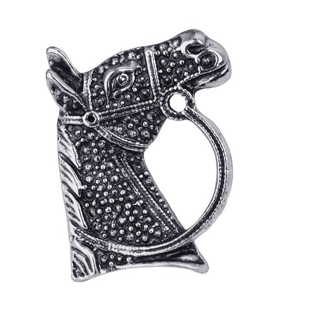 Retro Horse Head Brooches Men 'S Suit Shirt Badge Metallic Animal Lapel Pins Corsage Modish Stylish Clothing Accessories High QualityVintage Jewelry