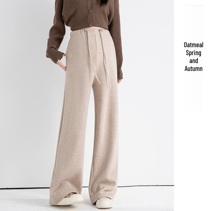 

2026 Spring/Autumn Maternity Wide-Leg Pants - Non-Constricting, Skin-Friendly, Drawstring, Straight, Floor-Length L