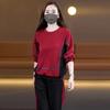 Casual Sports Suit Autumn and Winter Fashion Contrasting Color Round Neck Sweatshirt Wide Leg Pants Two-piece Set