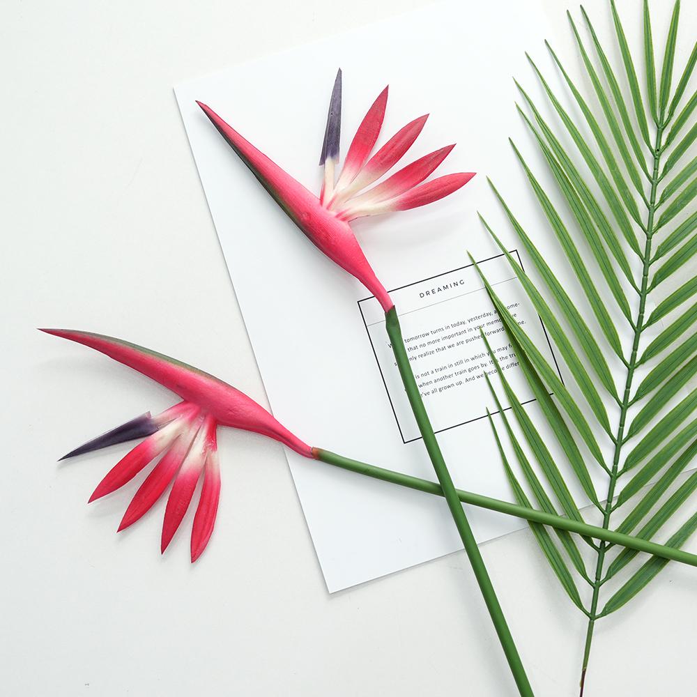 

Artificial Flowers Bird of Paradise Hawaiian Tropical Flowers Strelitzia Green Plant for Home Garden Decoration Office Verandah 1Pc красный
