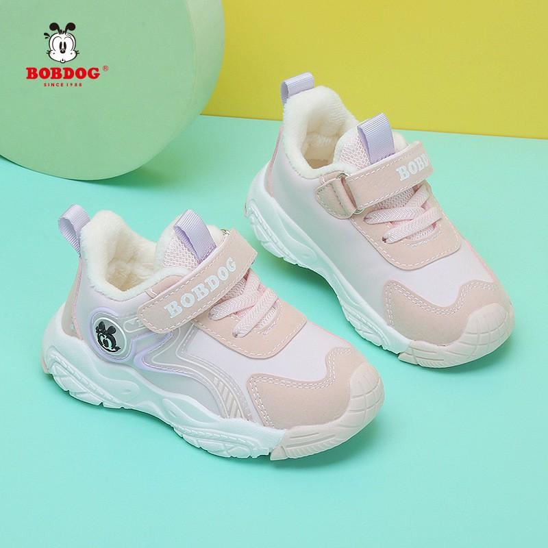 Bobdog Toddler Winter Warm Fleece-Lined Soft Sole Walking Shoes Boys Girls Lightweight Non-Slip Indoor Outdoor Shoe 18 Runs Small - Size Down 1