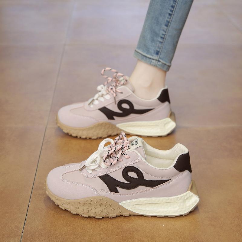 Platform-soled German training shoes women's 2025 spring new color matching Forrest Gump shoes casual versatile non-slip running sports dad shoes