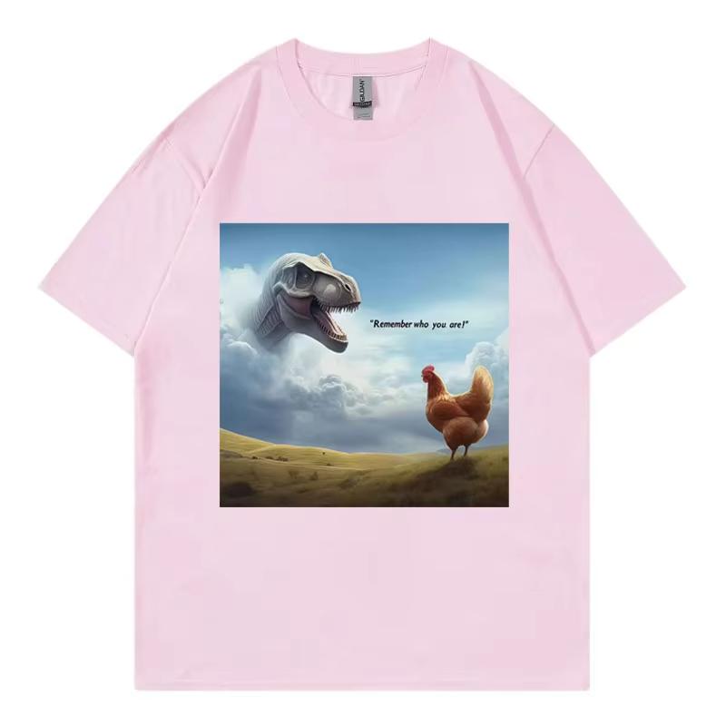 Denk daran, wer du bist! Dinosaurier Huhn Lustige T-Shirts High Street Mode Trend T-Shirt Männer Frauen Lässige Kurzarm T-Shirts