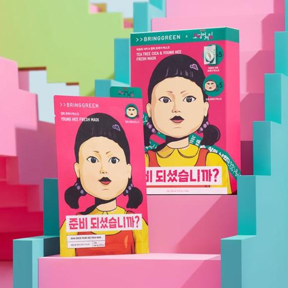 

[Bring Green X Squid Game] Маска Bring Green Tea Fresh 10 листов (Чайное дерево Cica 5 листов + Younghee 5 листов) (2 варианта) 5PCS+5PCS