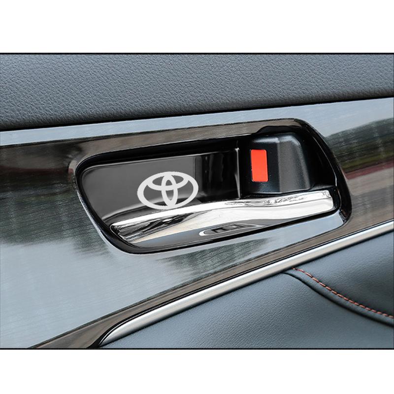 4pcs For Toyota Crown C-hr Car Interior Door Handle Ornament Case Sticker Shell Metal PRIUS 86 Harrier Vellfire Alphard Auto