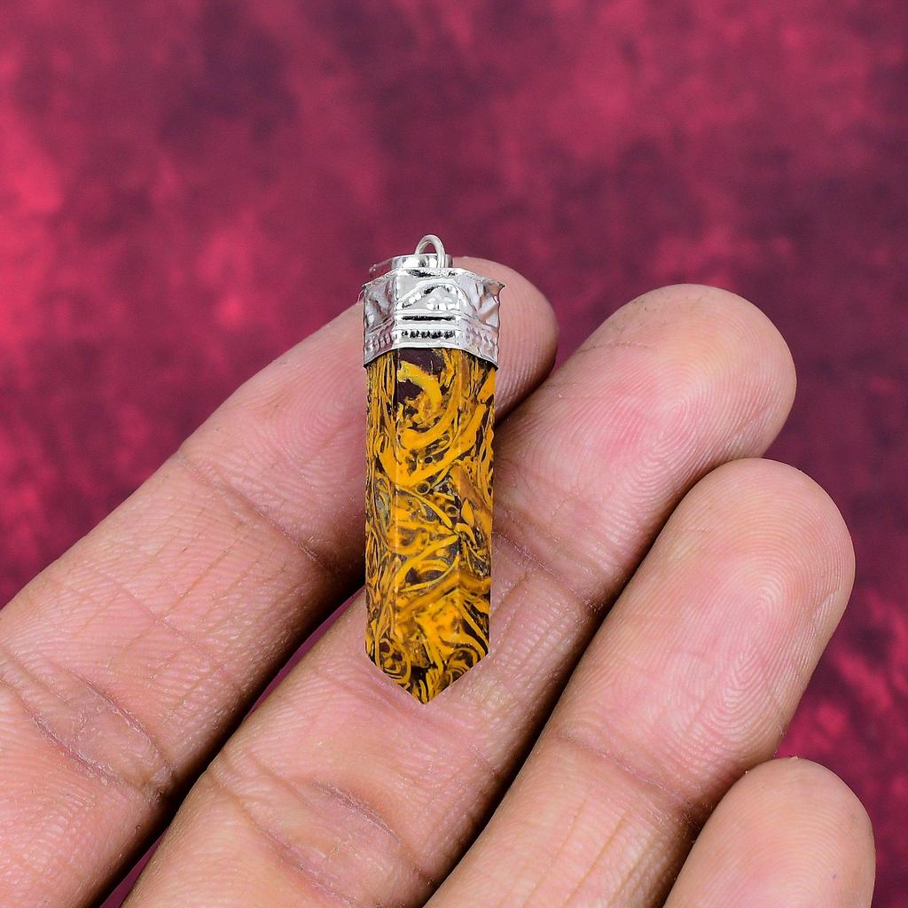 Snakeskin Jasper Pendant, 925 Solid Sterling Silver Jewelry, Gemstone Pendant, Gift For Her Handmade Dainty Jewelry