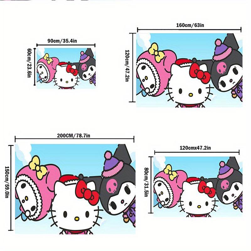 1pc Sanrio Melody Mermaid Printed Office Carpet Rectangle Rug Under The Table,Perfect Room Decor for Living Room, Bedroom, Kitchen, Non-slip Floor Mat